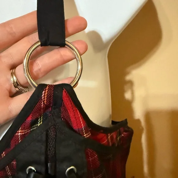 Hell Bunny Red Plaid Dress with Black Accents. Ladies Large - Picture 5 of 12